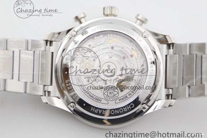 MIROTIME 0819 FastDry Portugieser Chronograph IW371615 ZF Best Edition Green Dial on SS Bracelet A7750 (Slim Movement) 7038